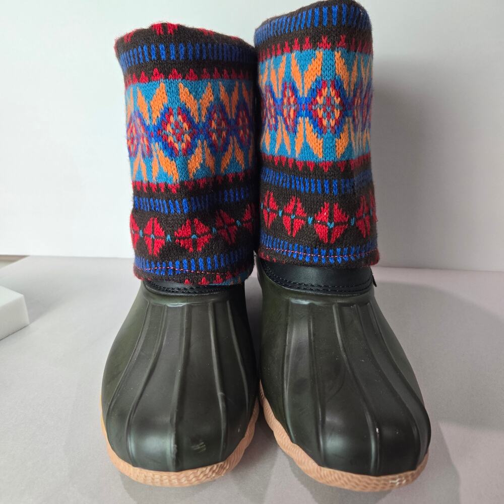 MUK LUKS Sydney Rain boot Waterproof Shoe Bohemian Aztec Festival Size 7 #C933 - Picture 4 of 7